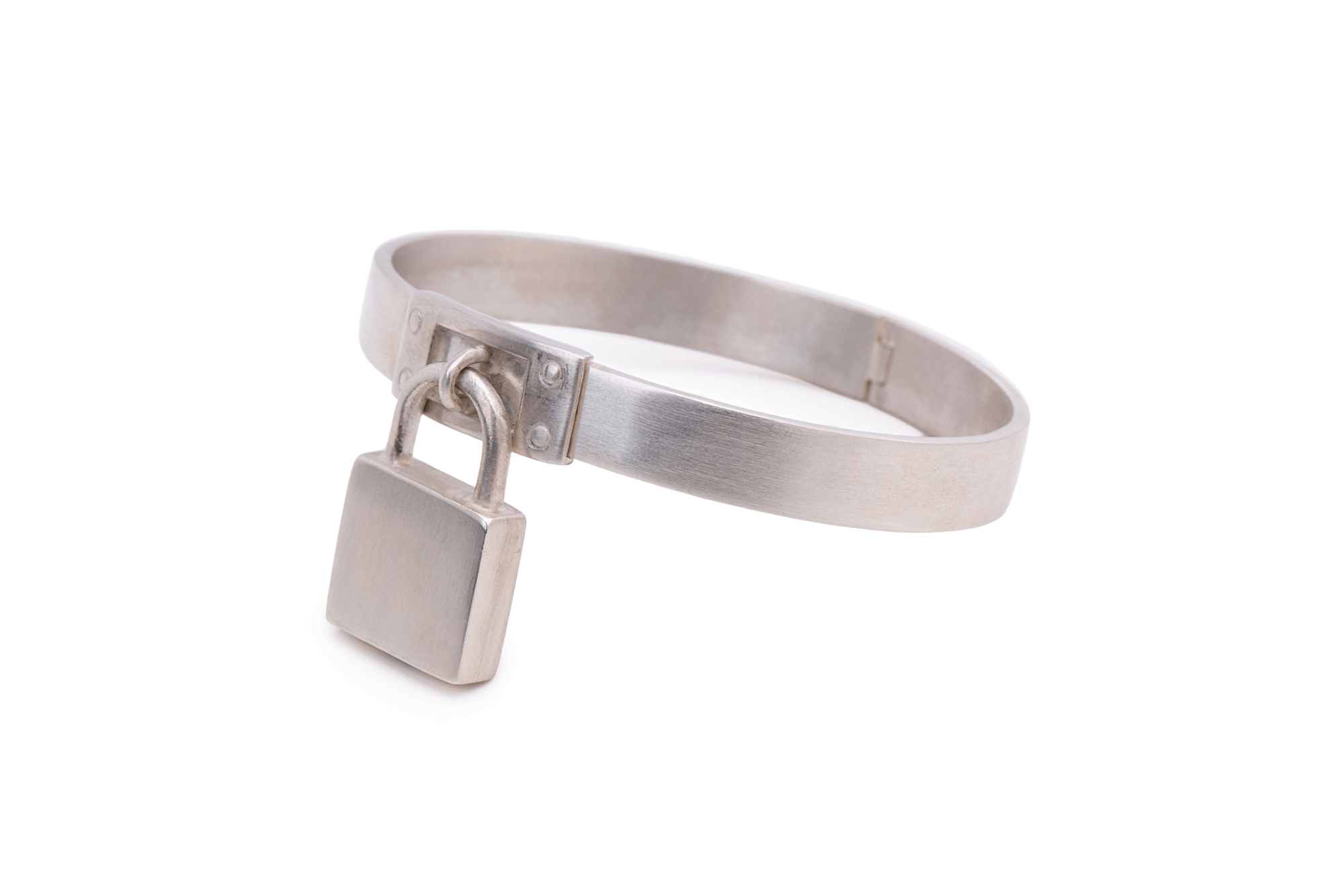 Cuff Bracelet Unisex Lock With a Key Sterling Silver 925 and
